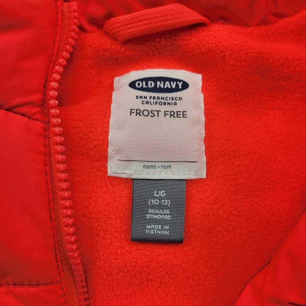 Old Navy Kids Neon Frost-free‎ Puffer Vest size L/G (10-12)